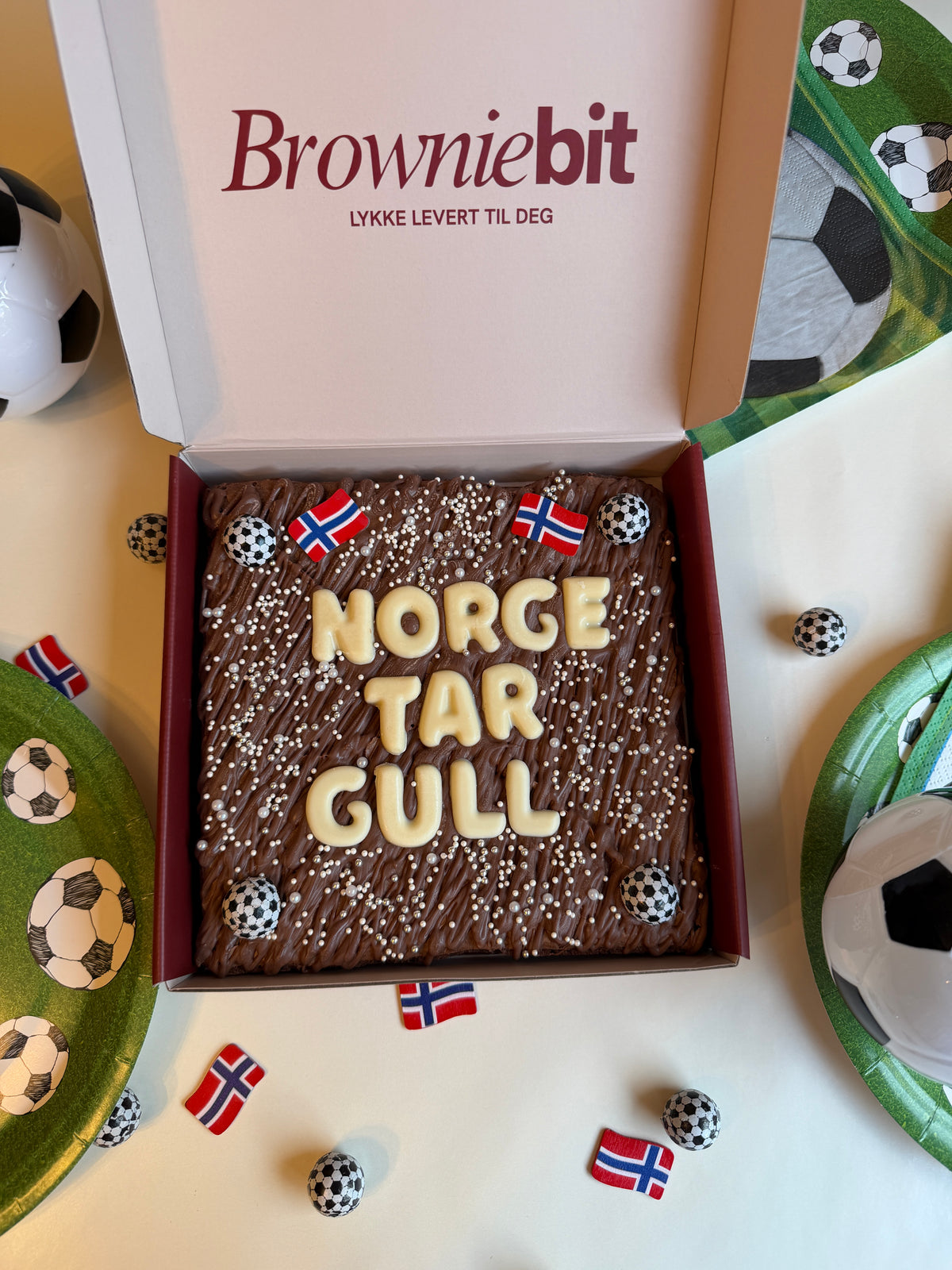 VM brownie med valgfri tekst