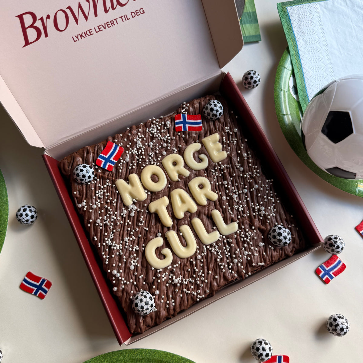VM brownie med valgfri tekst