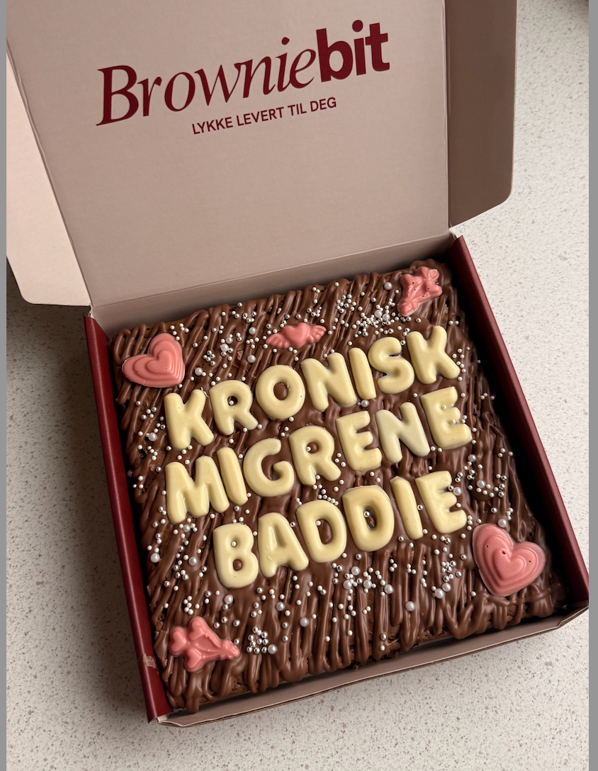 Brownies med Personlig Tekst rosa ikoner