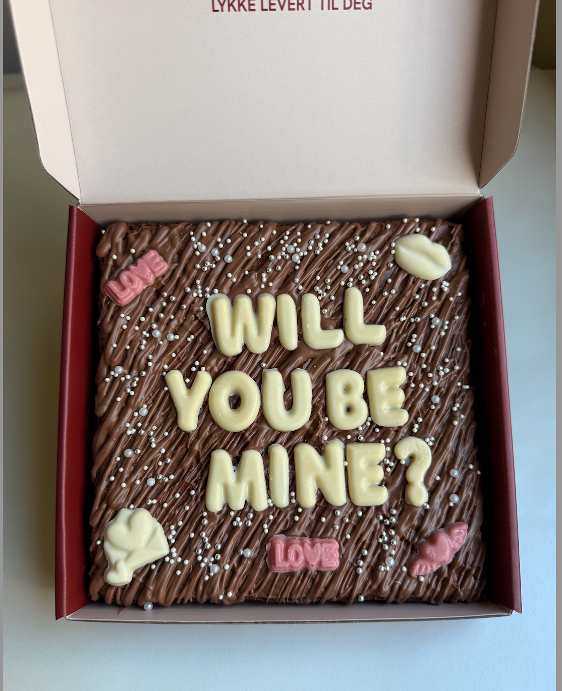 Brownies med Personlig Tekst rosa ikoner